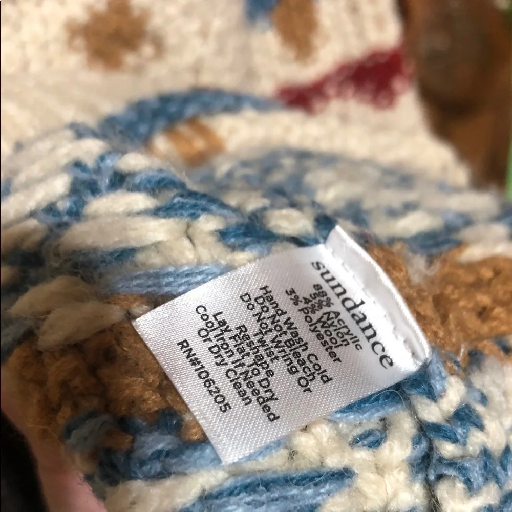 Sundance Anoki Blue and Cream Patterned Cardigan new Xl - Picture 8 of 9